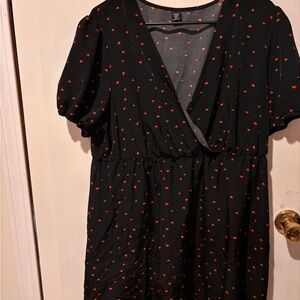 Black Dress with Red Accents